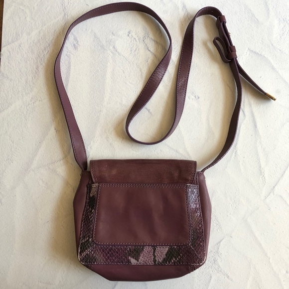Cole Haan Purple Leather Snakeskin Crossbody Bag - Picture 3 of 8
